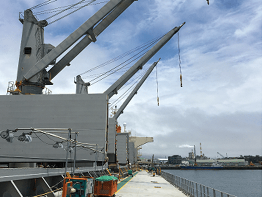 Maintenance and management of conditions of ship cranes, wires, and holds